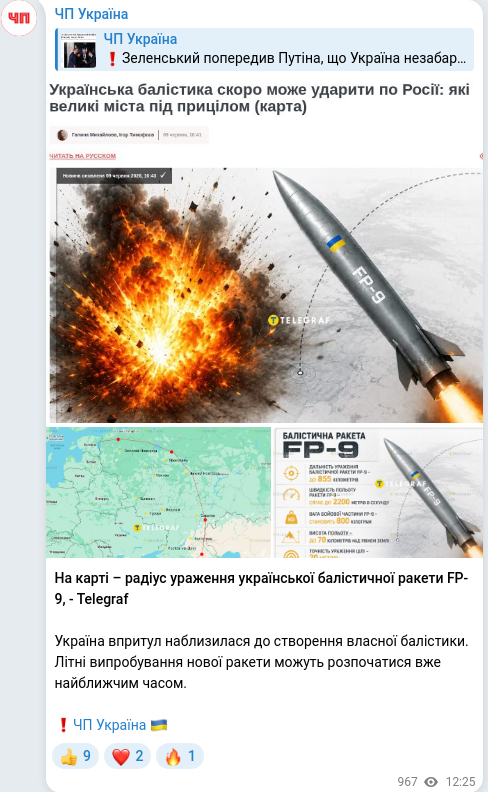 Telegram publication screenshot