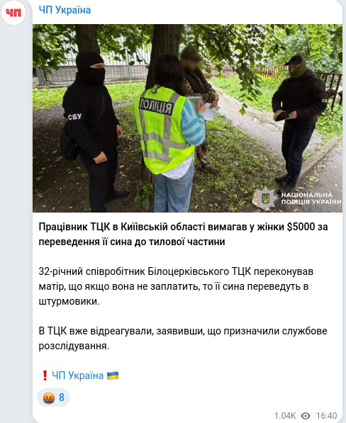 Telegram publication screenshot