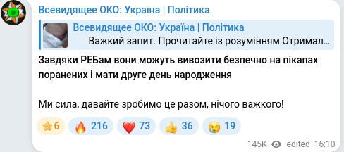 Telegram publication screenshot