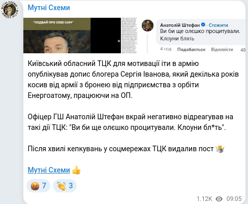 Telegram publication screenshot