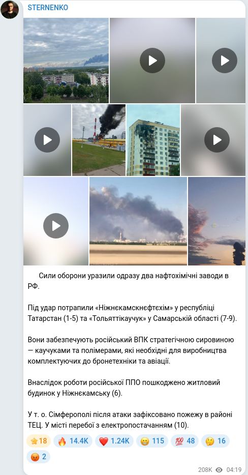 Telegram publication screenshot
