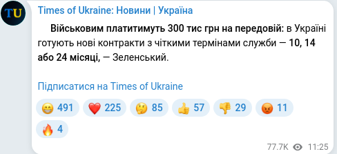 Telegram publication screenshot