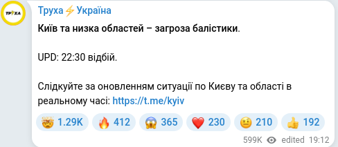 Telegram publication screenshot