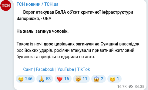 Telegram publication screenshot