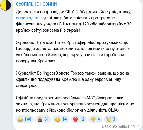 Telegram publication screenshot