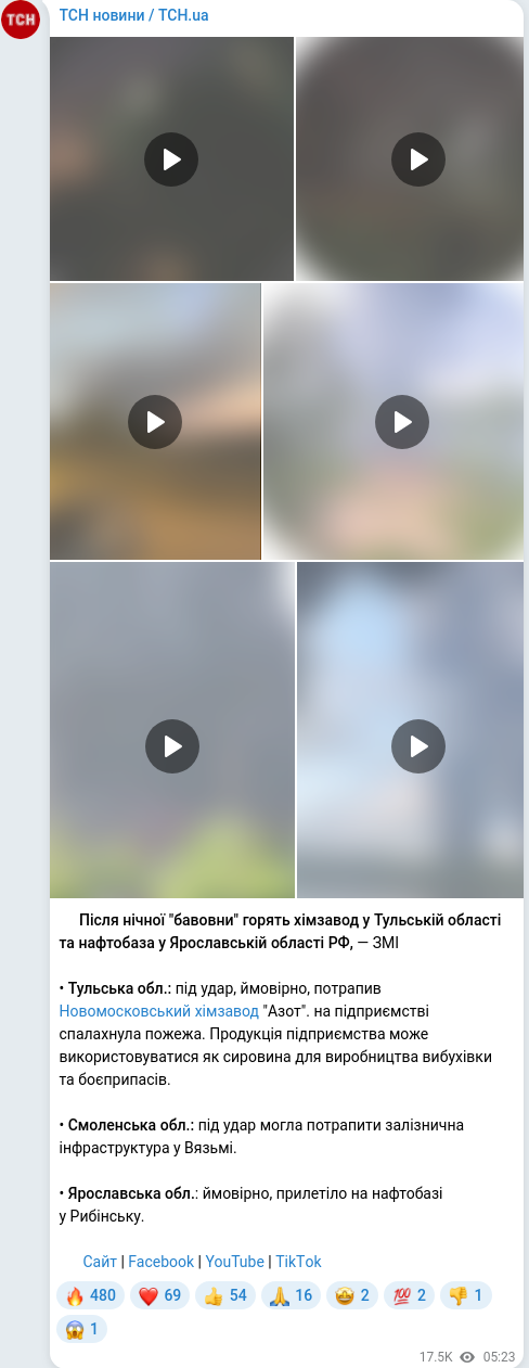 Telegram publication screenshot