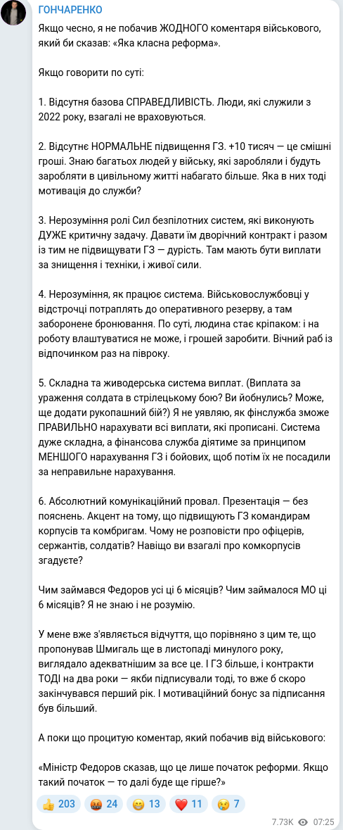 Telegram publication screenshot