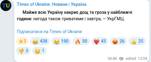 Telegram publication screenshot