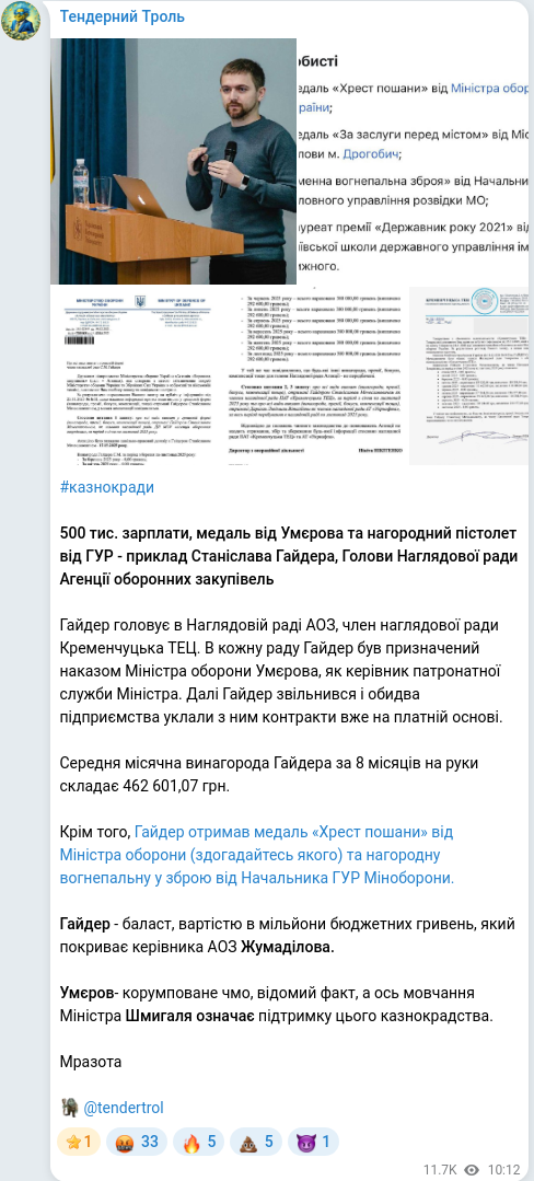 Telegram publication screenshot