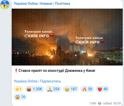 Telegram publication screenshot