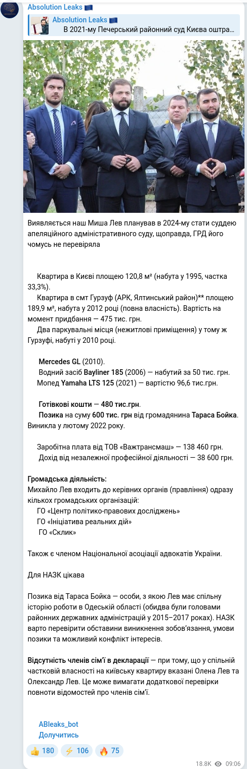 Telegram publication screenshot