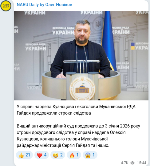 Telegram publication screenshot
