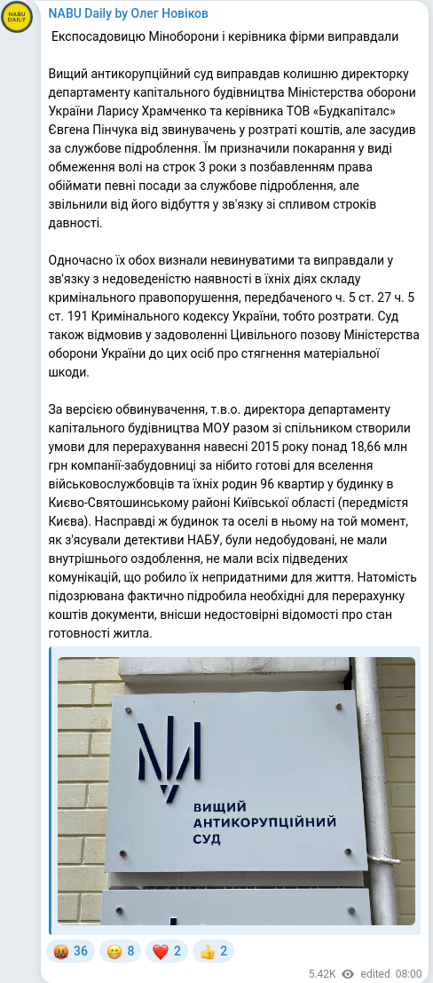 Telegram publication screenshot