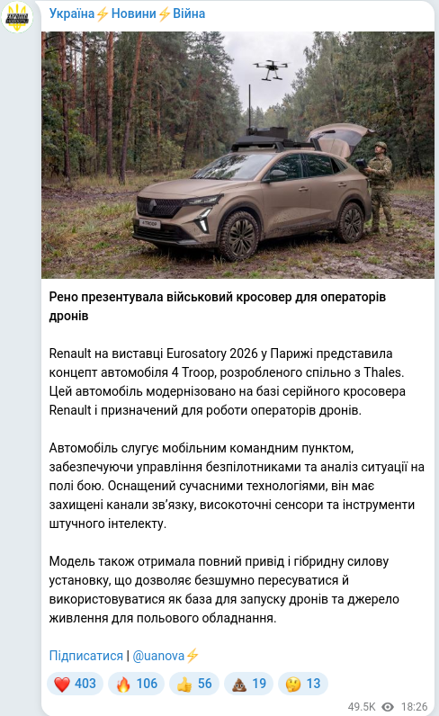 Telegram publication screenshot