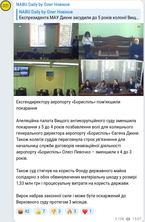 Telegram publication screenshot