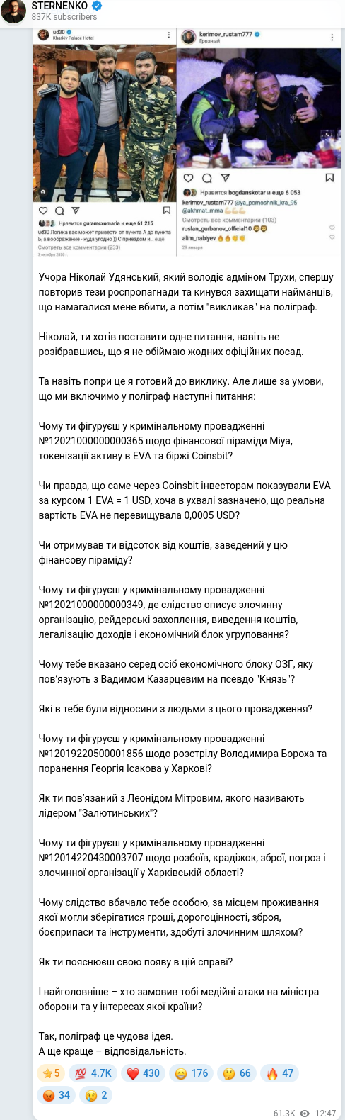 Telegram publication screenshot