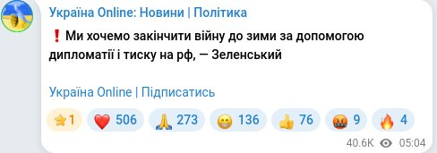 Telegram publication screenshot
