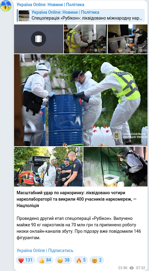 Telegram publication screenshot