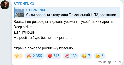 Telegram publication screenshot