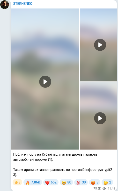 Telegram publication screenshot