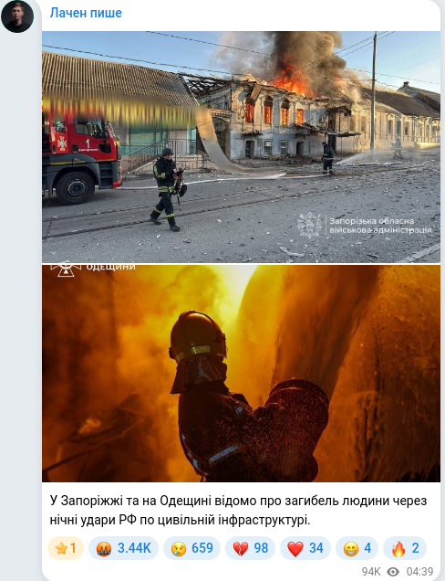 Telegram publication screenshot