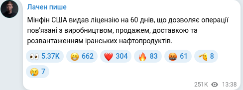Telegram publication screenshot