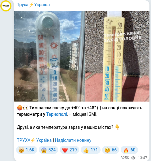 Telegram publication screenshot
