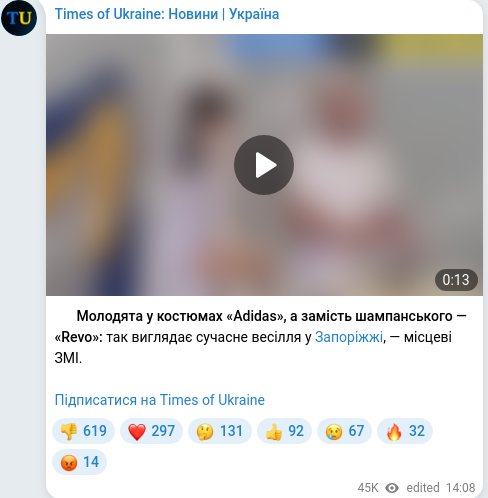Telegram publication screenshot