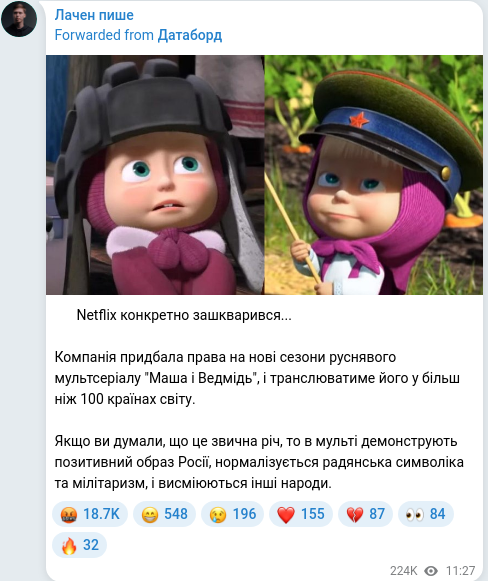 Telegram publication screenshot