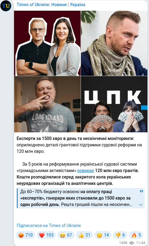 Telegram publication screenshot