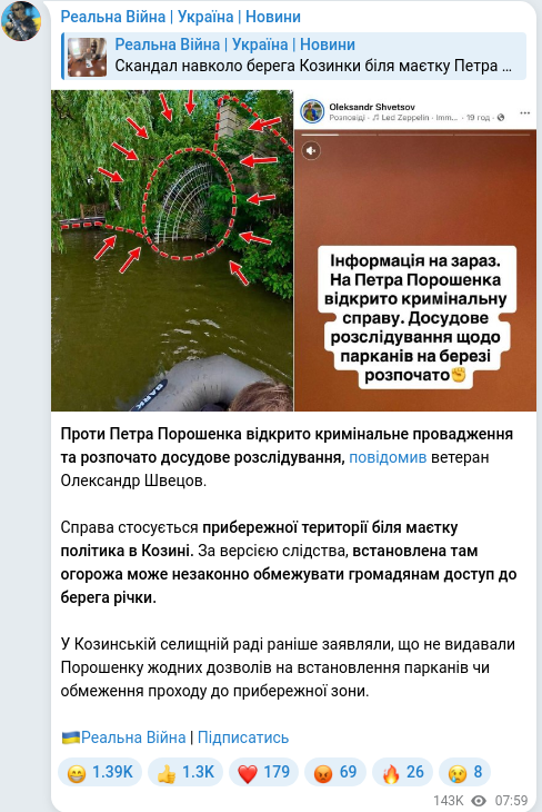 Telegram publication screenshot