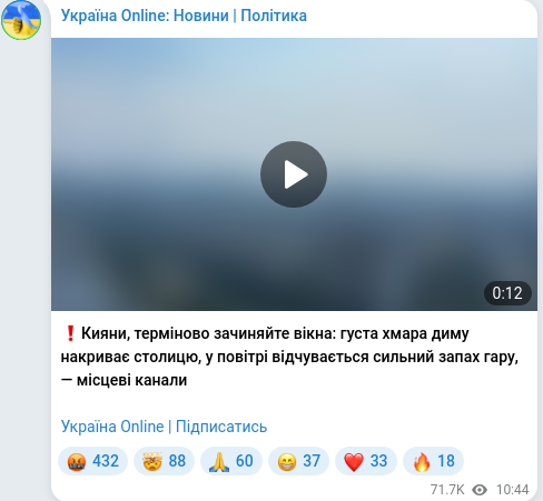 Telegram publication screenshot