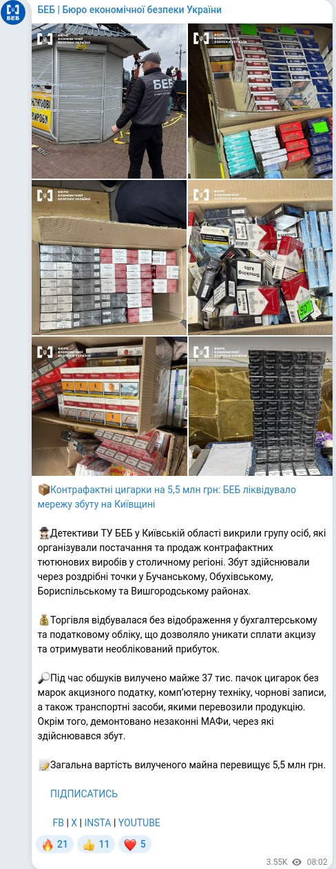 Telegram publication screenshot