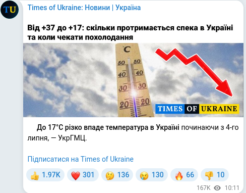 Telegram publication screenshot