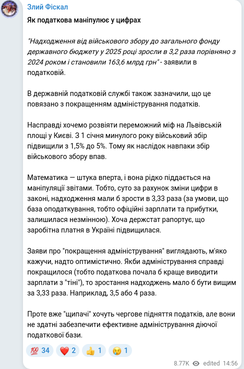 Telegram publication screenshot