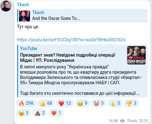 Telegram publication screenshot
