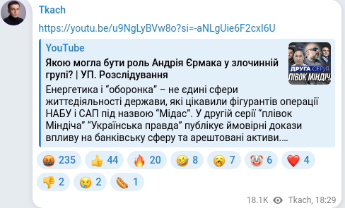 Telegram publication screenshot