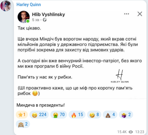Telegram publication screenshot