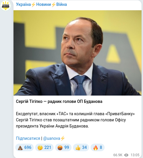 Telegram publication screenshot