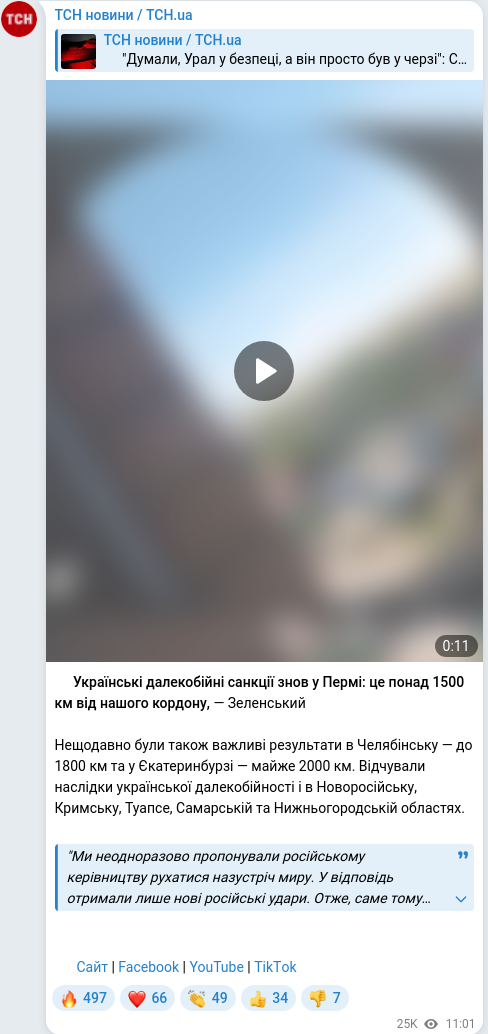 Telegram publication screenshot