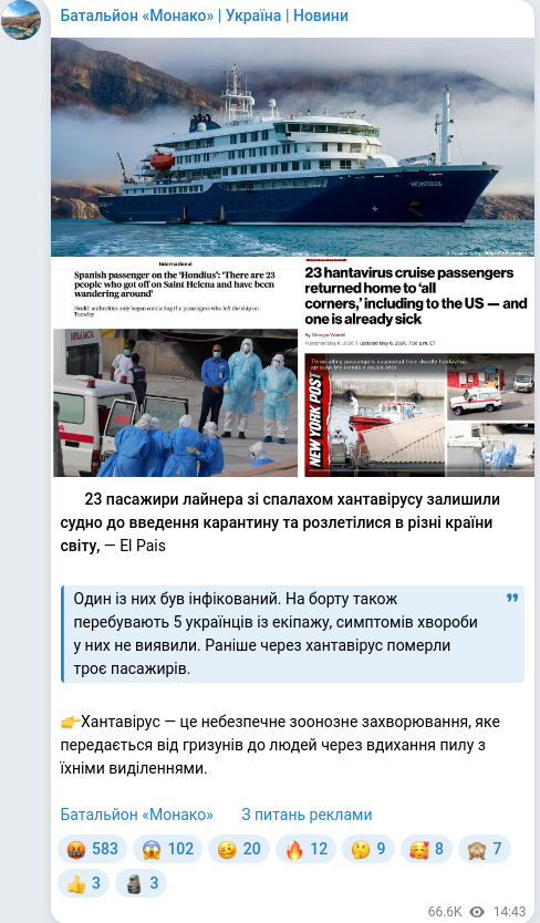 Telegram publication screenshot