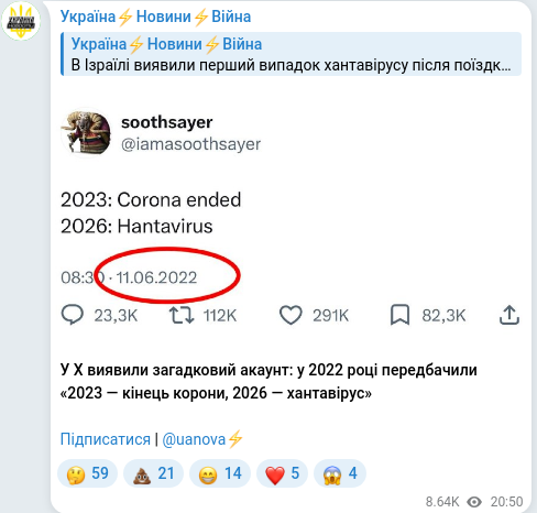 Telegram publication screenshot