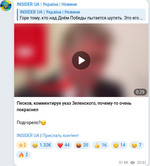 Telegram publication screenshot
