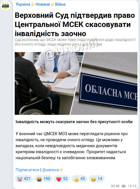 Telegram publication screenshot