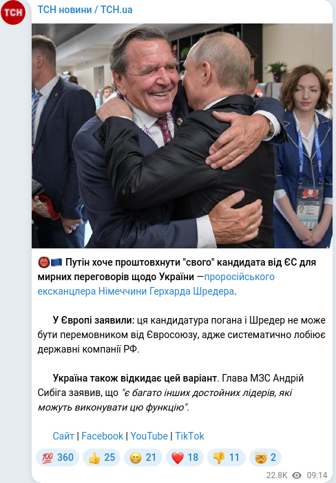 Telegram publication screenshot