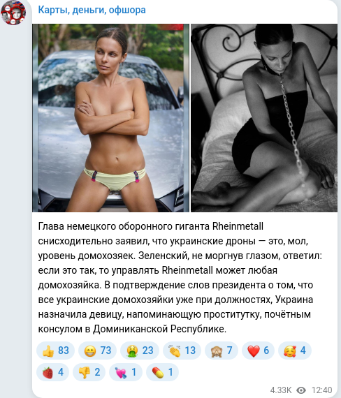 Telegram publication screenshot