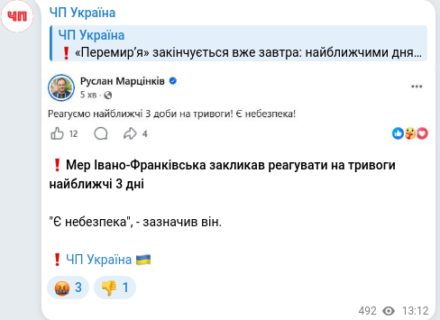 Telegram publication screenshot