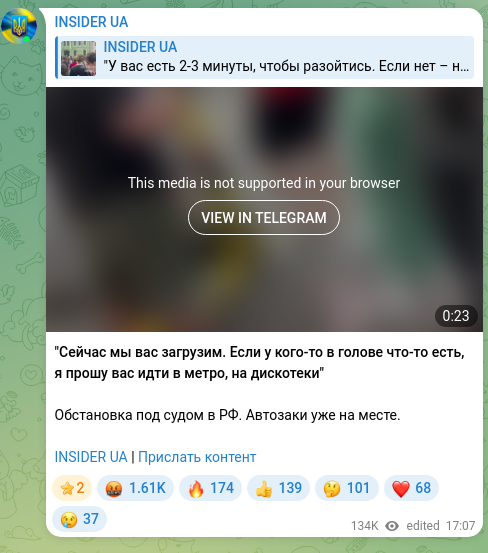 Screenshot of a Telegram post: "Now we'll load you up. If anyone has anything in their head, I ask you to go t…