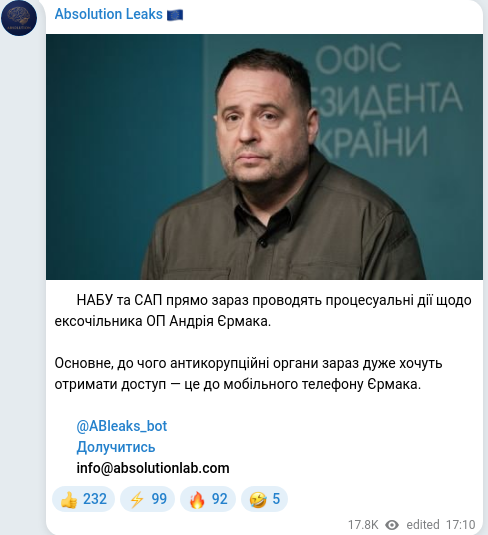 Telegram publication screenshot