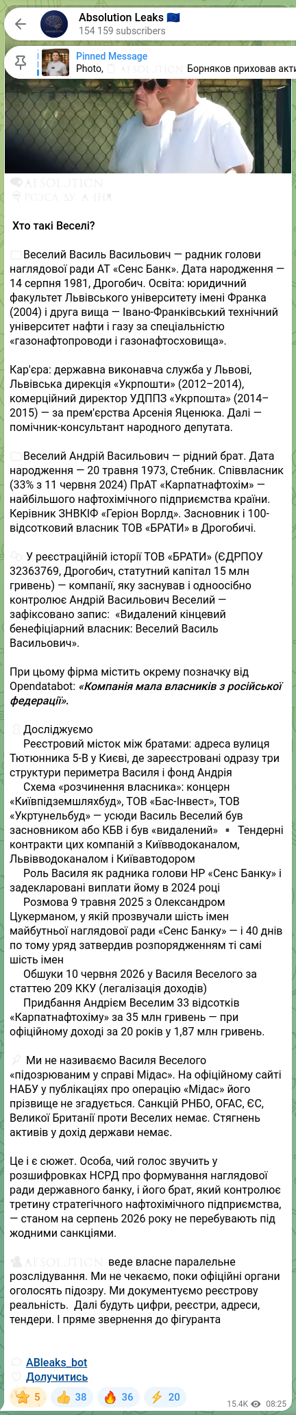 Скріншот Telegram-публікації: Цукерман Олександр Давидович — 🧠🧡🧡🧡🧡🧡🧡 🔍🕵️‍♂️🕵️‍♂️🕵️‍♂️🕵️‍♂️🕵️‍♂️🕵️‍♂️🕵️‍♂️ Хто такі В…